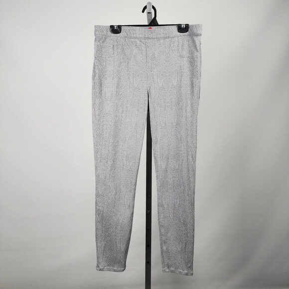 Spanx Grey Reptile Print Skinny Pants Size XL - Picture 1 of 9